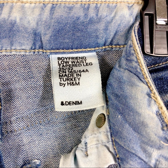 H&M Distressed Low Waist Boyfriend Blue Jeans - Picture 7 of 7